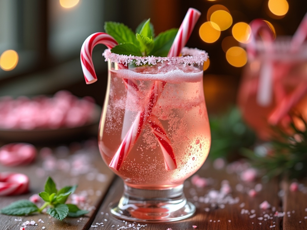 cocktail bonbon candy cane spritzer