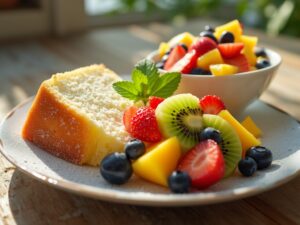 gateau léger pour accompagner salade de fruits