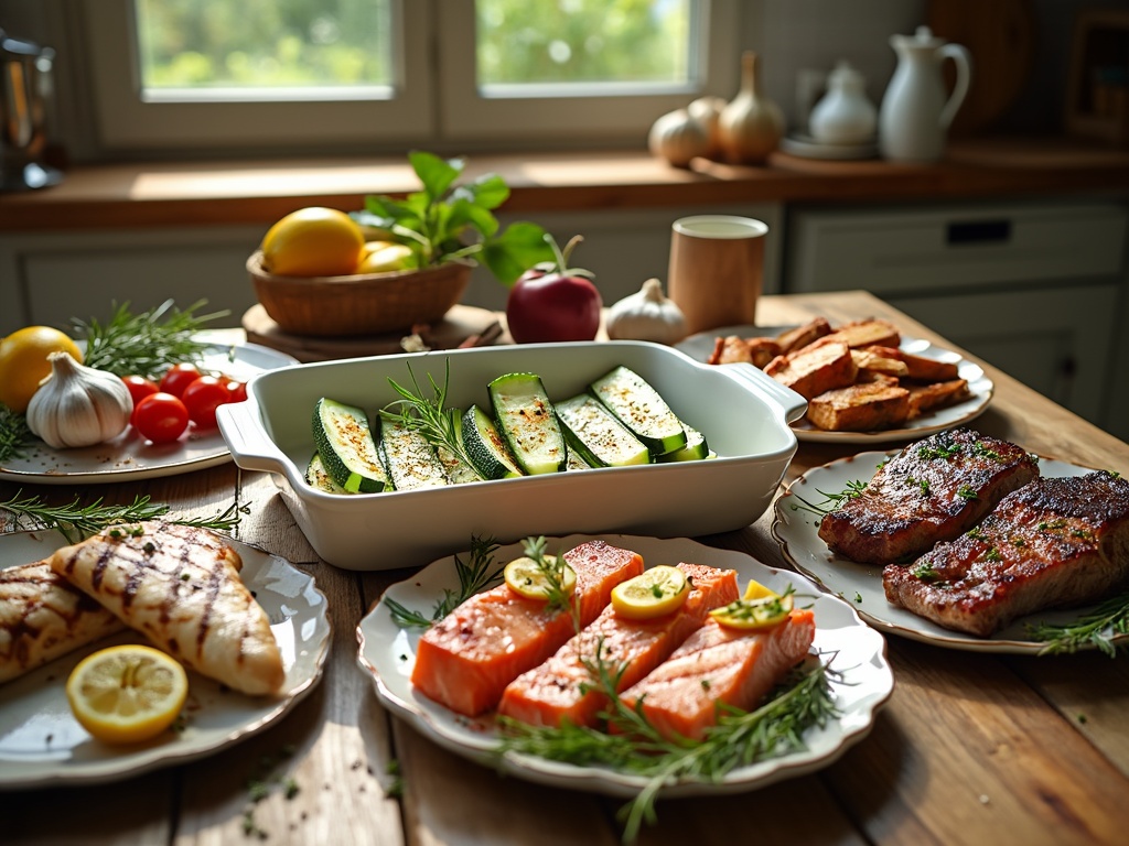 quelle viande ou poisson avec des courgettes