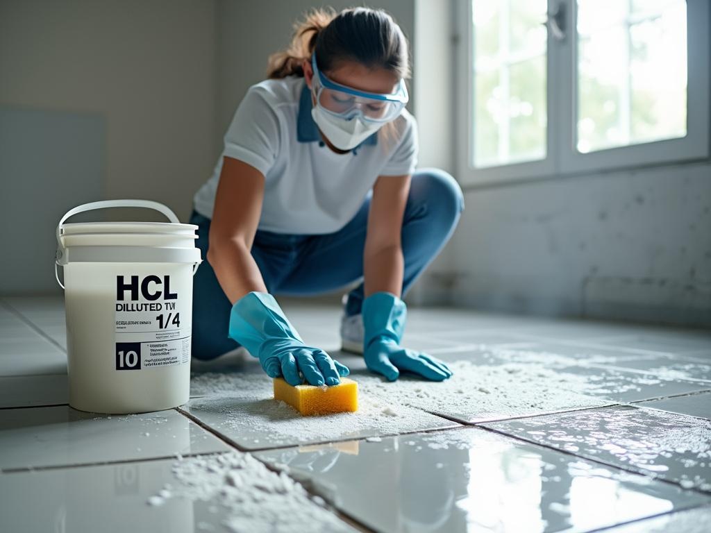 combien de temps laisser agir l'acide chlorhydrique sur carrelage