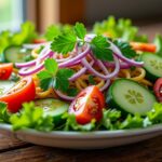 découvrez une recette de salade fraîche et légère, parfaite pour accompagner vos accras de morue et apporter une touche de fraîcheur à votre repas.