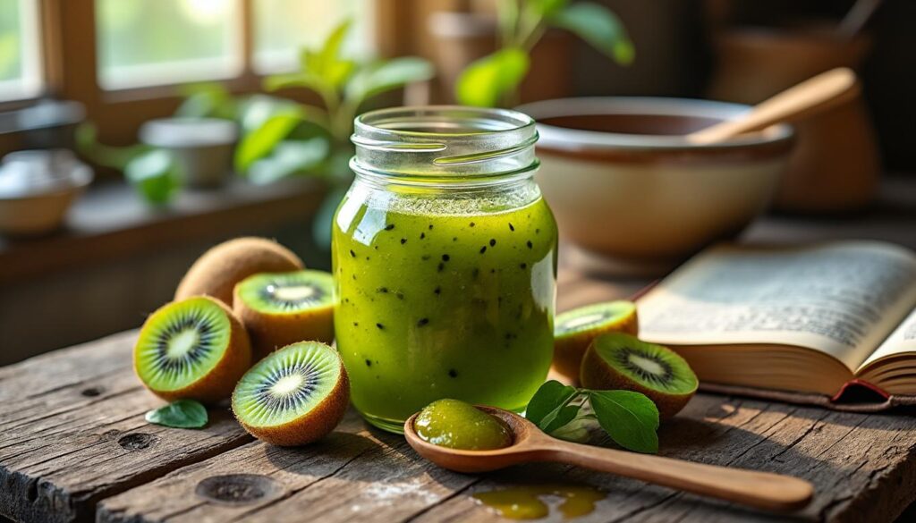 découvrez la recette traditionnelle et facile de la confiture de kiwi de grand-mère, idéale pour un délicieux petit déjeuner fait maison en un rien de temps.