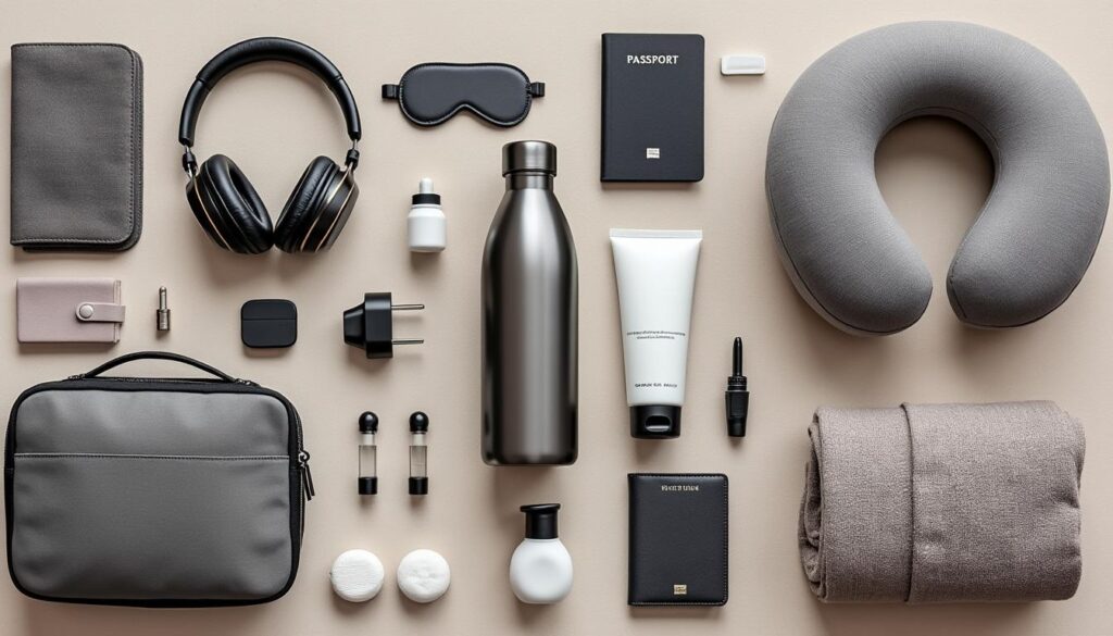 découvrez notre kit pour voyager en avion, composé des accessoires indispensables et pratiques pour un vol confortable et sans stress.