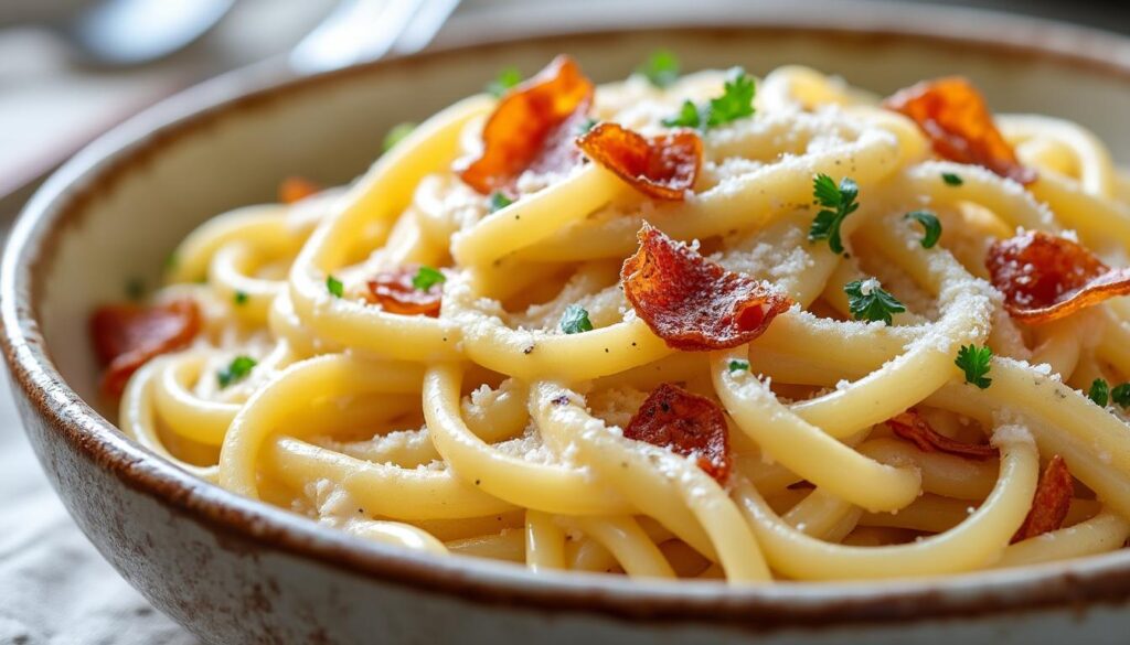 découvrez une recette facile de pâtes carbonara à la crème fraîche, liquide ou épaisse, pour un plat savoureux et rapide à préparer.