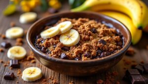 découvrez notre recette facile et rapide de crumble banane chocolat, un dessert gourmand et savoureux à préparer en quelques minutes pour régaler toute la famille.