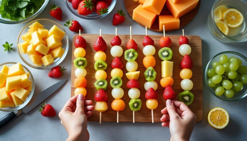 découvrez nos astuces et conseils pour préparer des brochettes de fruits à l'avance, conserver leur fraîcheur et ravir vos invités lors de vos événements.