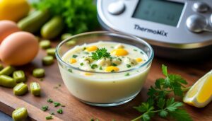 découvrez notre recette facile et rapide de sauce gribiche au thermomix, parfaite pour accompagner vos plats avec une touche gourmande et maison.