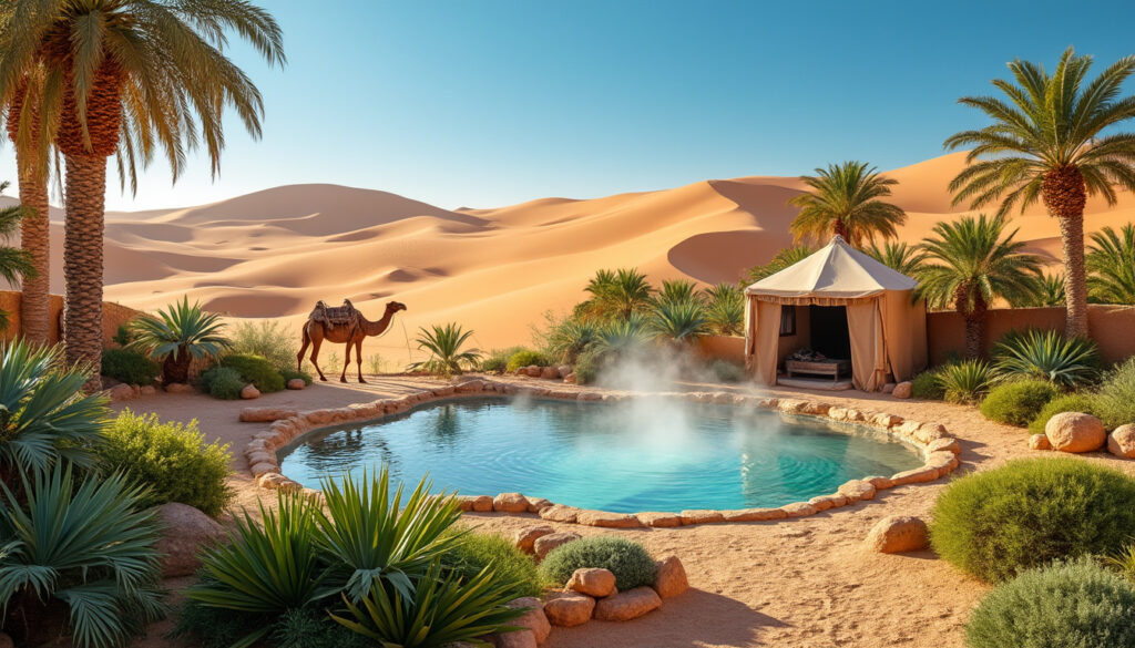 découvrez ksar ghilane en tunisie, une oasis au cœur du désert avec une source d'eau chaude naturelle, idéale pour l'aventure et la détente.