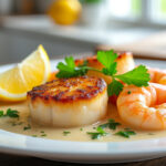 découvrez une recette facile et rapide de noix de saint-jacques et crevettes à la crème, parfaite pour un repas savoureux et gourmand en quelques minutes.