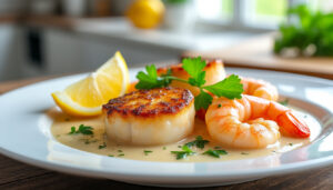 découvrez une recette facile et rapide de noix de saint-jacques et crevettes à la crème, parfaite pour un repas savoureux et gourmand en quelques minutes.