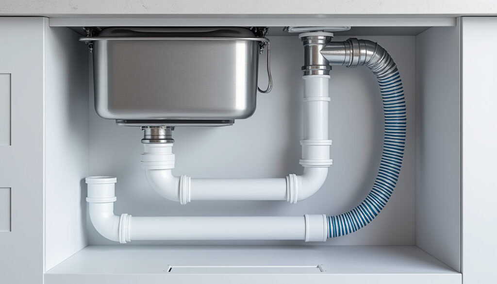découvrez un schéma clair pour l'évacuation de votre évier et lave-vaisselle, avec des conseils pratiques pour une installation facile et efficace.