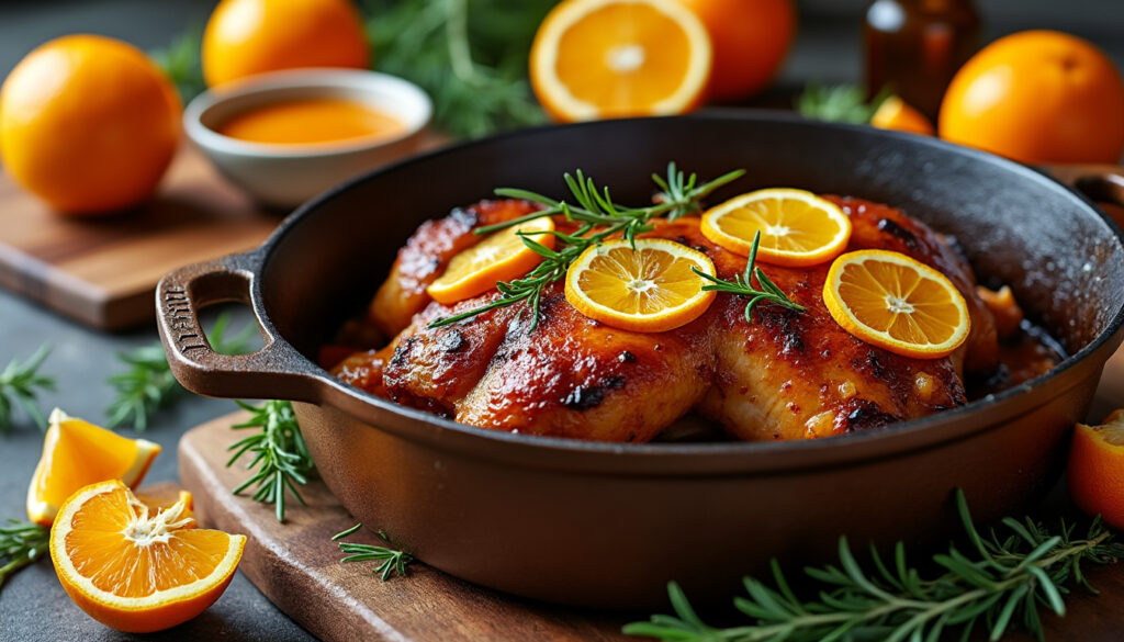 découvrez notre recette facile et rapide de canard à l'orange en cocotte, parfaite pour un repas savoureux et élégant en toute simplicité.