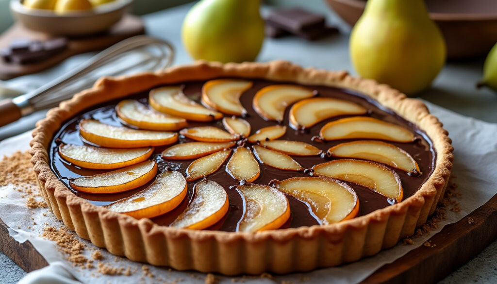 découvrez la recette facile et rapide de la tarte poire chocolat de cyril lignac, un dessert gourmand alliant douceur des poires et richesse du chocolat.