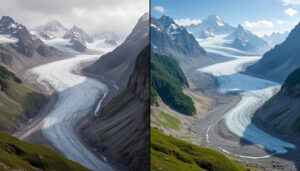 découvrez en images le recul spectaculaire de la mer de glace de 1850 à 2025 et mesurez l’impact du changement climatique sur le glacier.